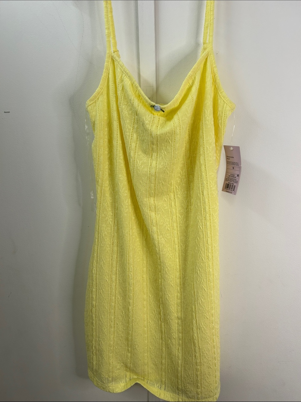 wild fable Bright Yellow Lace Slip Mini Dress